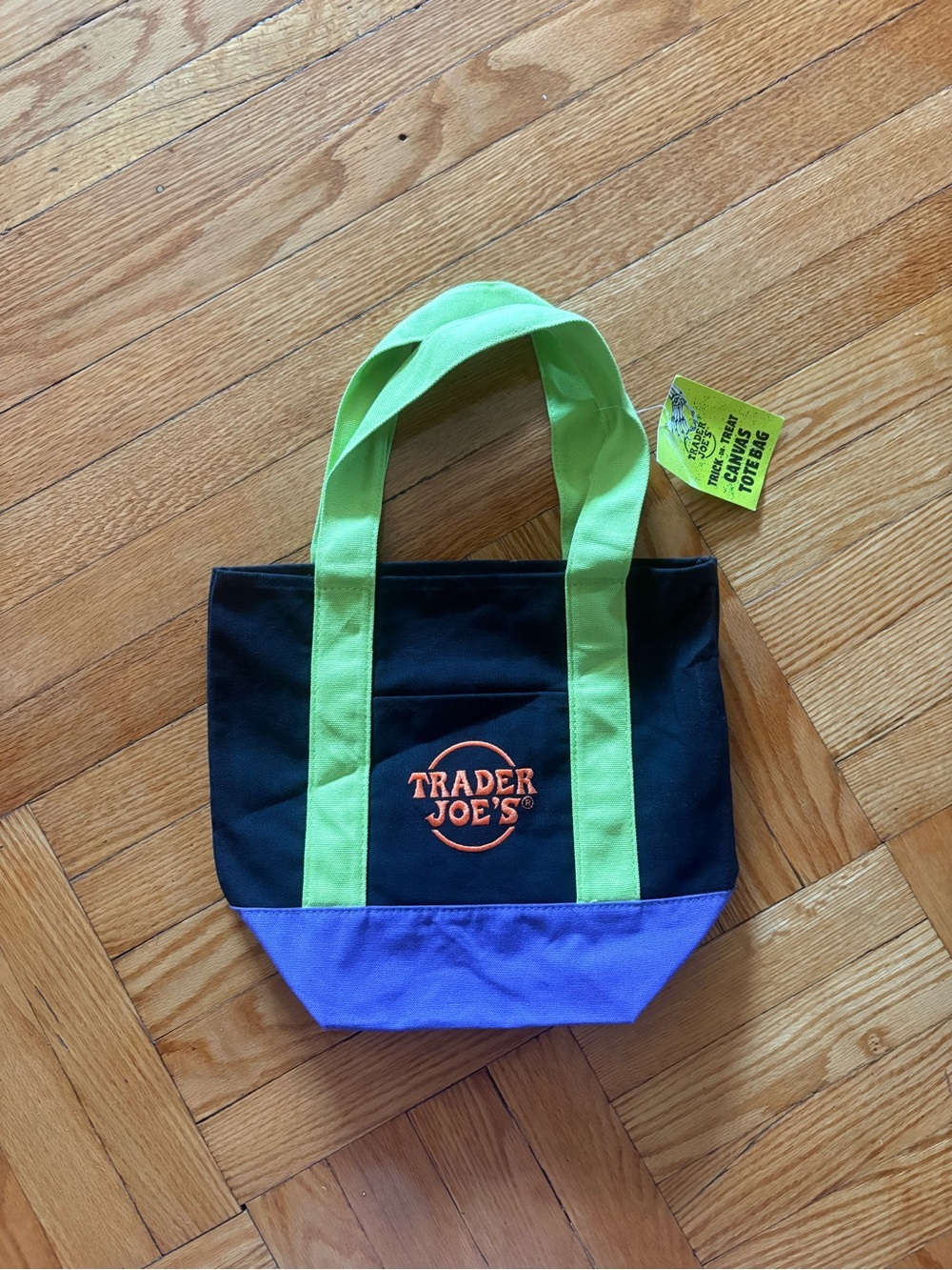 Trader Joe's Black Canvas Mini Tote Halloween Edition NWT